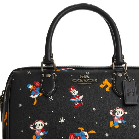 [Disney X Coach] 🖤 Authentic Rowan Satchel With Holiday Print - Picture 4 of 8